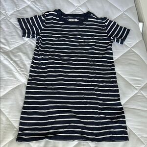 Madewell Navy and White Striped Dress